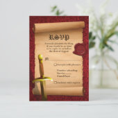 ファンタジー騎士剣中世タイムズバー(ユダヤ教の)バル・ミツバー 出欠カード (スタンド正面)