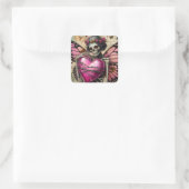 ファンタジー骨組み有刺鉄線ハート スクエアシール (バッグ)