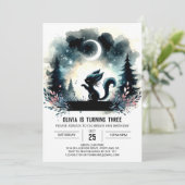 ファンタジー魅惑キャット誕生日 招待状 (スタンド正面)