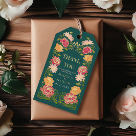 ファンタジー魅惑フローラ庭園の結婚式ありがとう ギフトタグ