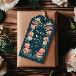 ファンタジー魅惑フローラ庭園の結婚式ありがとう ギフトタグ