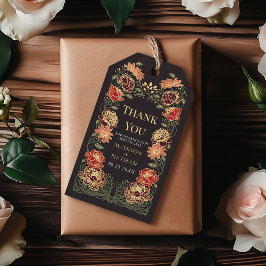 ファンタジー魅惑フローラ庭園の結婚式ありがとう ギフトタグ