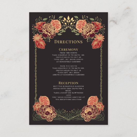 ファンタジー魅惑フローラ庭園の結婚式の指示 エンクロージャーカード (正面)