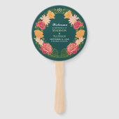 ファンタジー魅惑フローラ庭園の結婚式プログラム ハンドファン (正面)