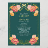 ファンタジー魅惑フローラ庭園の結婚式プログラム プログラム (正面)