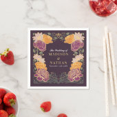 ファンタジー魅惑フローラ庭園の結婚式 スタンダードカクテルナプキン (インサイチュ)