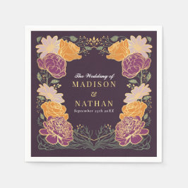 ファンタジー魅惑フローラ庭園の結婚式 スタンダードカクテルナプキン