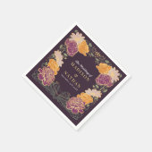 ファンタジー魅惑フローラ庭園の結婚式 スタンダードカクテルナプキン (角)