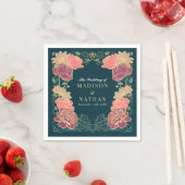 ファンタジー魅惑フローラ庭園の結婚式 スタンダードカクテルナプキン (インサイチュ)
