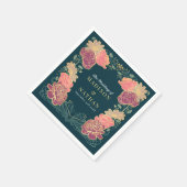 ファンタジー魅惑フローラ庭園の結婚式 スタンダードカクテルナプキン (角)