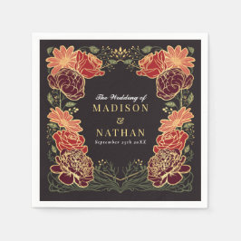 ファンタジー魅惑フローラ庭園の結婚式 スタンダードカクテルナプキン