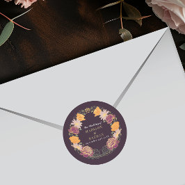 ファンタジー魅惑フローラ庭園の結婚式 ラウンドシール