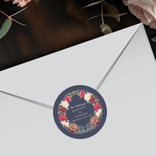 ファンタジー魅惑フローラ庭園の結婚式 ラウンドシール