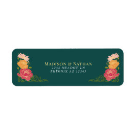 ファンタジー魅惑フローラ庭園の結婚式 ラベル