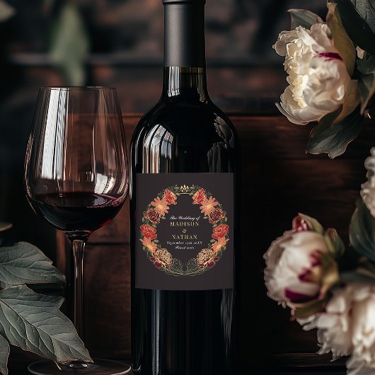 ファンタジー魅惑フローラ庭園の結婚式 ワインラベル