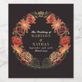 ファンタジー魅惑フローラ庭園の結婚式 ワインラベル (シングルラベル)