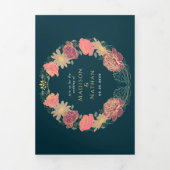 ファンタジー魅惑フローラ庭園の結婚式 三つ折り招待状 (カバー)