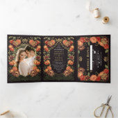 ファンタジー魅惑フローラ庭園の結婚式 三つ折り招待状 (内部)