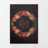 ファンタジー魅惑フローラ庭園の結婚式 三つ折り招待状 (カバー)