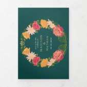 ファンタジー魅惑フローラ庭園の結婚式 三つ折り招待状 (カバー)