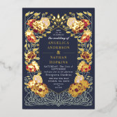 ファンタジー魅惑フローラ庭園の結婚式 箔招待状 (正面)