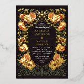 ファンタジー魅惑フローラ庭園の結婚式 箔招待状 (正面)