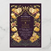 ファンタジー魅惑フローラ庭園の結婚式 箔招待状 (正面)