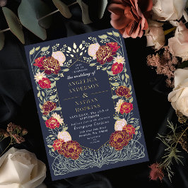 ファンタジー魅惑フローラ庭園の結婚式 箔招待状