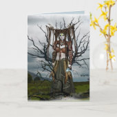 ファンタジー魔女グリーティングカード カード (黄色い花)