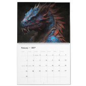 ファンタジー魔法のドラゴン – AIで生成されたアート カレンダー (2月 2027)