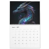 ファンタジー魔法のドラゴン – AIで生成されたアート カレンダー (3月 2027)