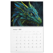 ファンタジー魔法のドラゴン – AIで生成されたアート カレンダー (1月 2027)