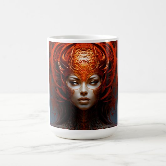 ファンタジー魔法アートの女性 コーヒーマグカップ (中央)