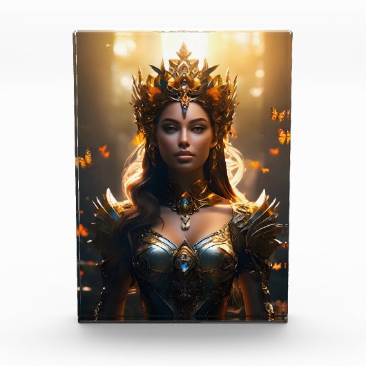 ファンタジー魔法アートの女性 フォトブロック (正面)