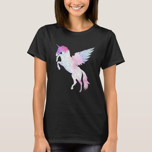 ファンタジー魔法ペガサスミティカルクリーチャー妖精 Tシャツ (正面)