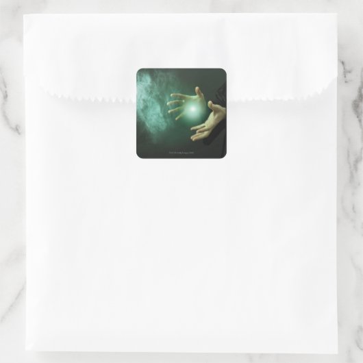 ファンタジー魔法使いが手で魔法を作る。 スクエアシール (バッグ)