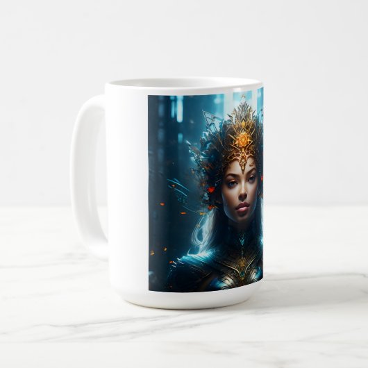 ファンタジー魔法芸術女性 コーヒーマグカップ (正面左)