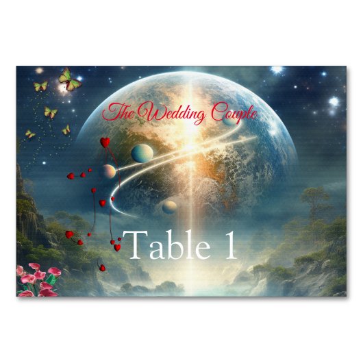 ファンタジー魔法風景デザインカード テーブルナンバー (正面)