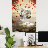 ファンタジー魔法風景デザイン ポスター (ホームオフィス)