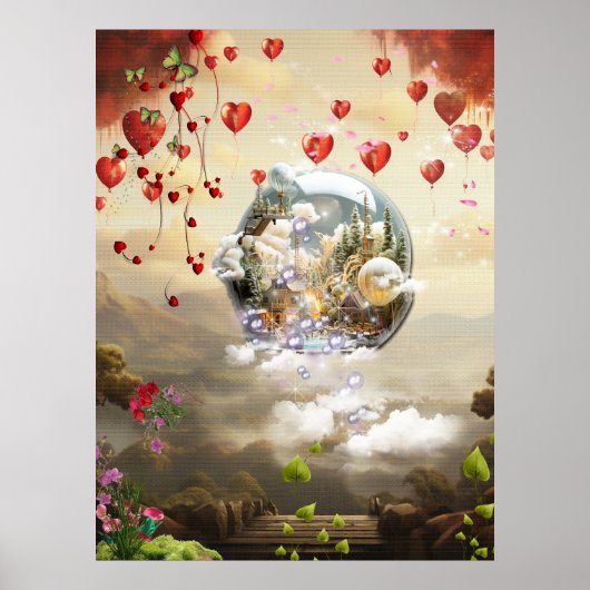 ファンタジー魔法風景デザイン ポスター (正面)