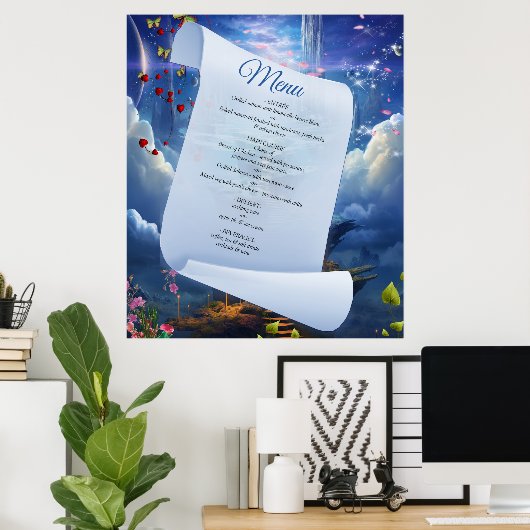 ファンタジー魔法風景デザイン ポスター (ホームオフィス)