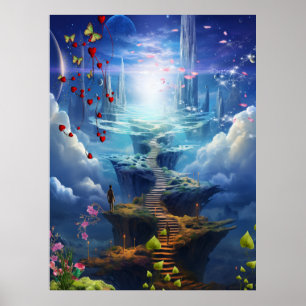 ファンタジー魔法風景デザイン ポスター