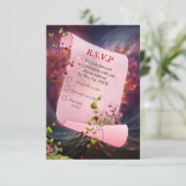 ファンタジー魔法風景デザイン 出欠カード (スタンド正面)