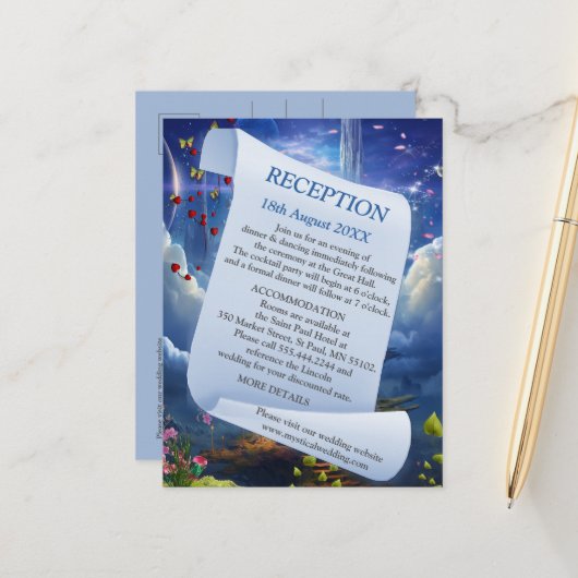 ファンタジー魔法風景デザイン 案内ポストカード (正面/裏面インサイチュ)