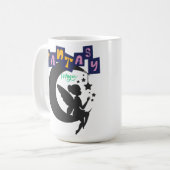 ファンタジー魔法 – 妖精が月に座って星 コーヒーマグカップ (正面左)