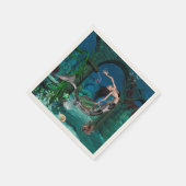 ファンタジー魚の素晴らしい人魚 スタンダードカクテルナプキン (角)