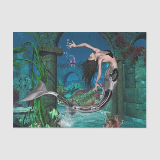 ファンタジー魚の素晴らしい人魚 薄葉紙 (正面)