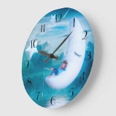 ファンタジー魚釣りオンムーン ラージ壁時計 (傾斜)