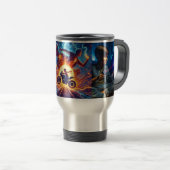 ファンタジー鮮やかデジタルアートお茶タオルMug トラベルマグ (正面右)