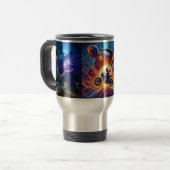 ファンタジー鮮やかデジタルアートお茶タオルMug トラベルマグ (正面左)